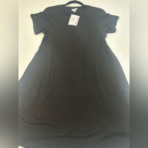 NWT LuLaRoe Black Short-Sleeve A-Line Dress Top